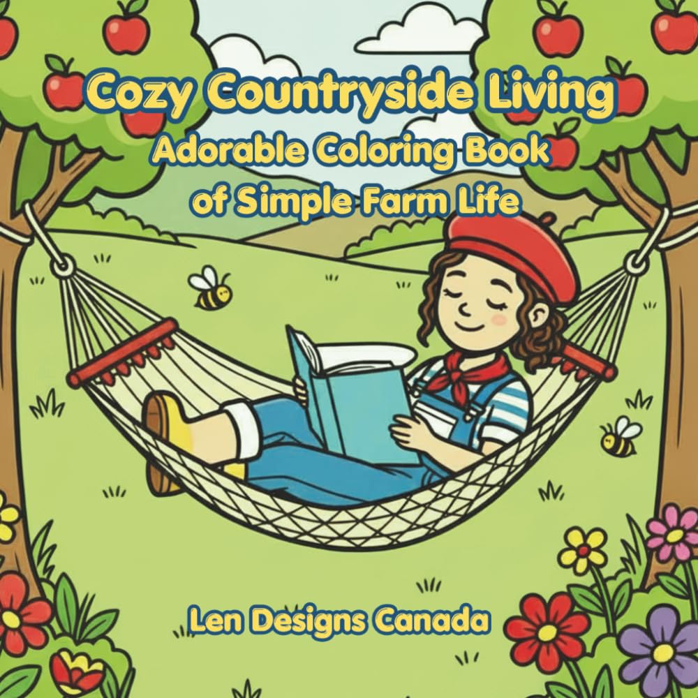 Cozy Countryside Living: Adorable Coloring Book of Simple Farm Life