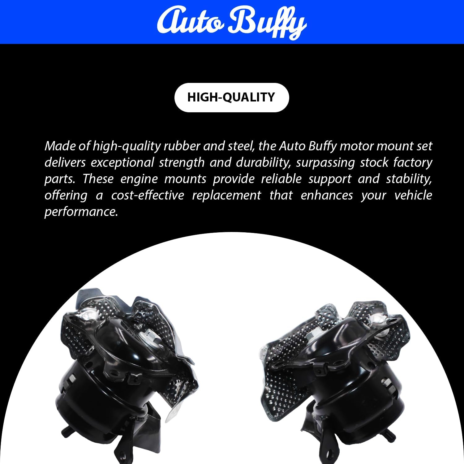 AutoBuffy Front Motor Mount Set 2PC, Fits for Cadillac Escalade Escalade ESV Chevy Silverado 1500 - Perfect Replacement for 3275 A5739 3276 A5738 - Enhances Engine Stability & Performance