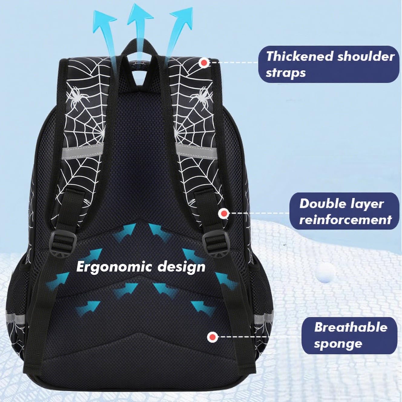 Backpack for boys, Mochilas Escolares Para Niños, Boys Backpack with Lunch Box, Kindergarten Backpack for Boy (Black) - Image 3