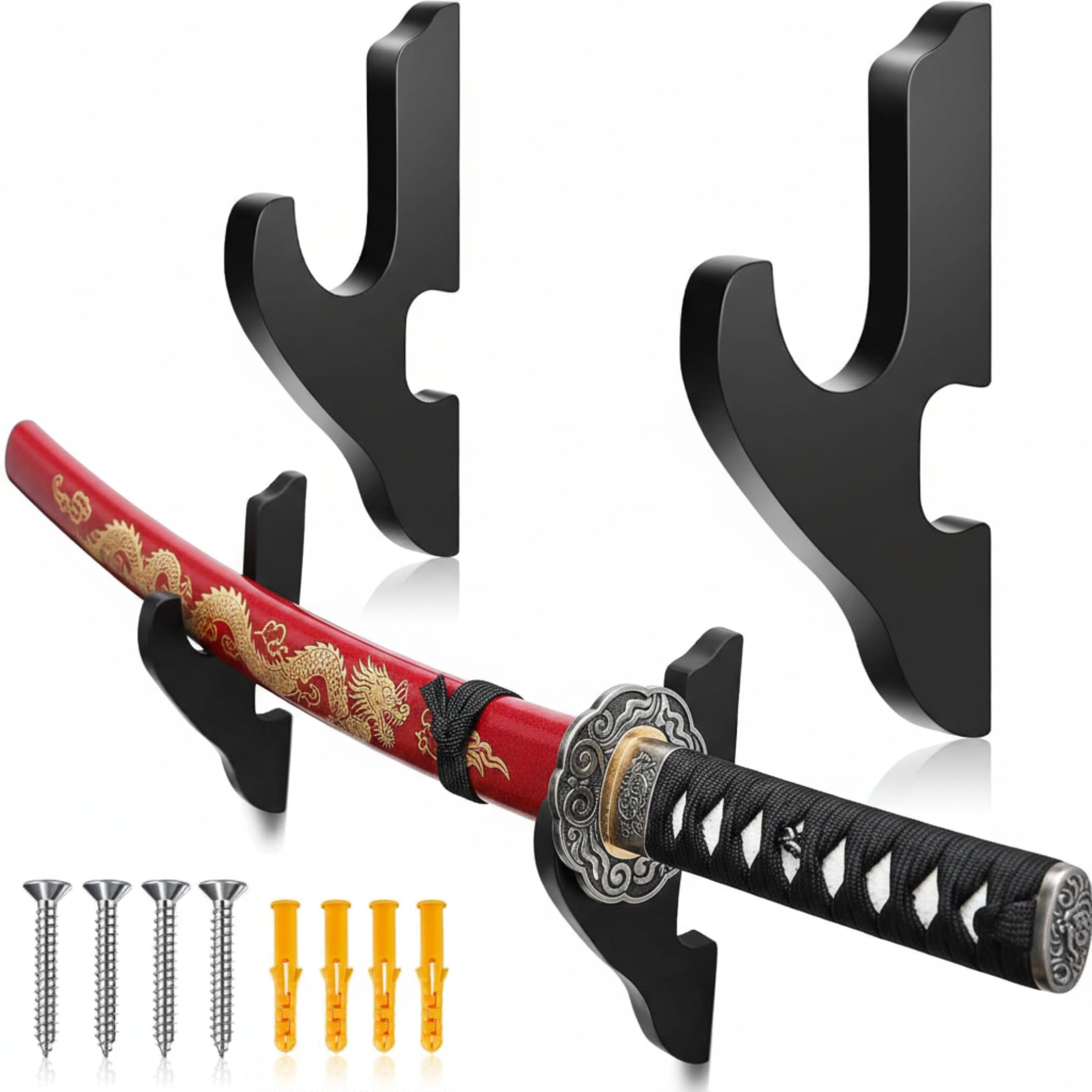 Samurai Katana Stand for Anime Sword, Anime Katana Holder, Samurai Cortana Katana Stand, Wall Mount Sword Holder (A-Shape)-image-41