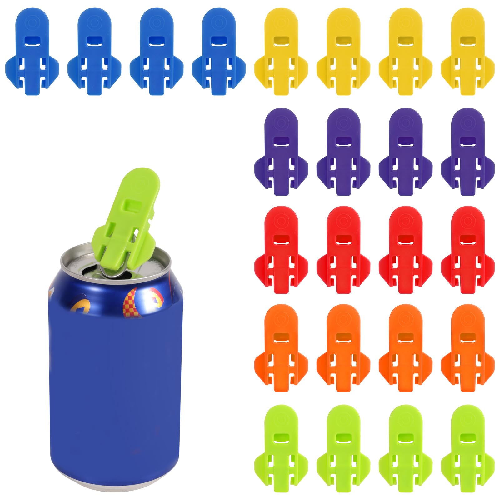 Lot 24 Ouvre-Boîtes Et Protecteurs Canettes - Couvercles Colorés Faciles à Ouvrir Pour Soda Et Bière