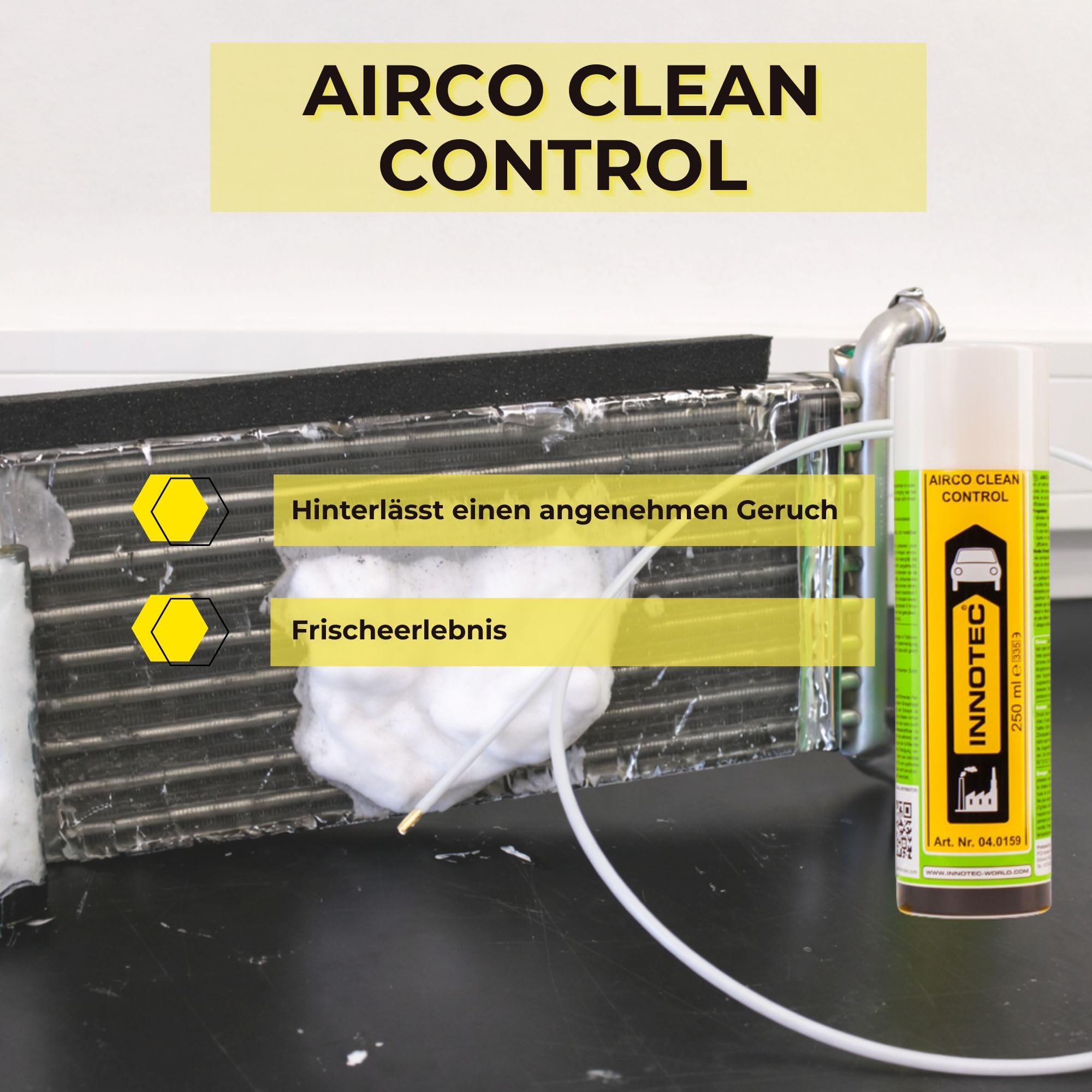 2 Stück INNOTEC Airco Clean Control 250 ml – Reiniger für Klimaanlagen & Luftwege – löst Schmutz, Bakterien & unangenehme Gerüche – ideal für Kfz, Wohnraum & Büro – einfache Anwendung ohne Rückstände