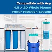 Vista 5 de H&G Lifestyles Filtro suavizador de agua para toda la casa de 20 x 4.5, filtro de intercambio iónico, elimina calcio y magnesio, evita