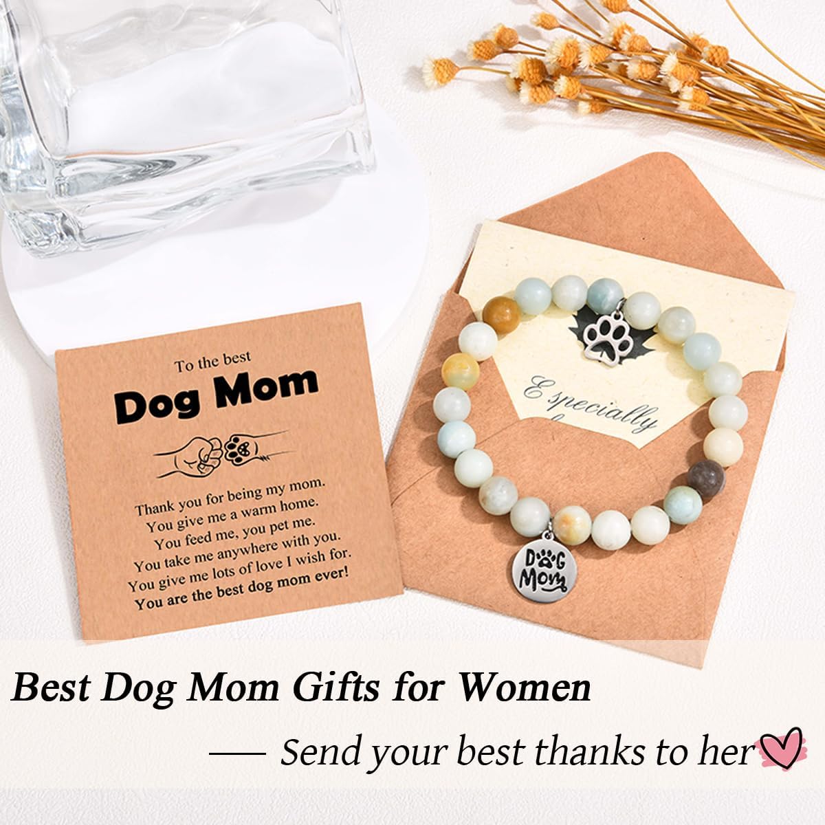 Leyung Dog Mom Gifts for Women, Paw Charm Bracelets, Mothers Day Christmas Birthday Jewelry Gifts for Dog Lovers Dog Mom - Image 3