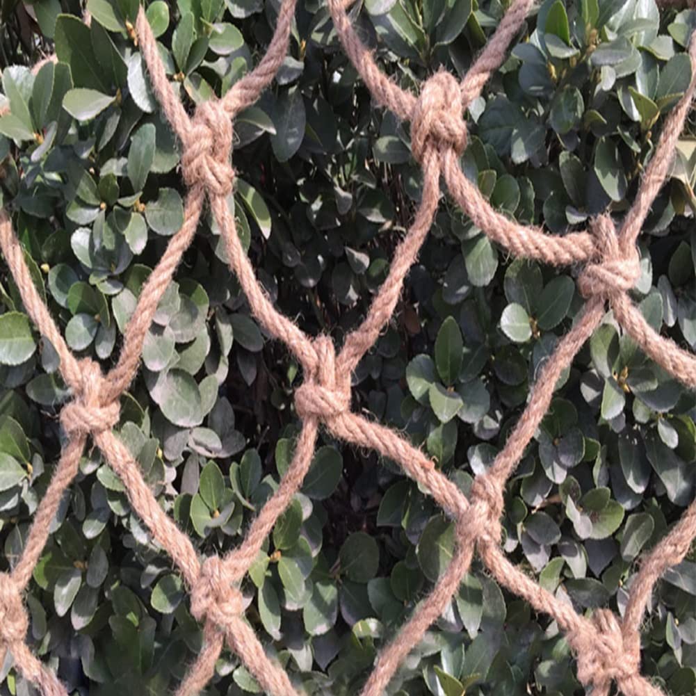 Hemp rope protection net Outdoor Climbing Nets Balcony Nets Lattice Nets Climbing Plants Hemp Rope Nets Decor and Wall Patio Playground Accessories Stair Protection Net ceiling netting decoration(3x3m