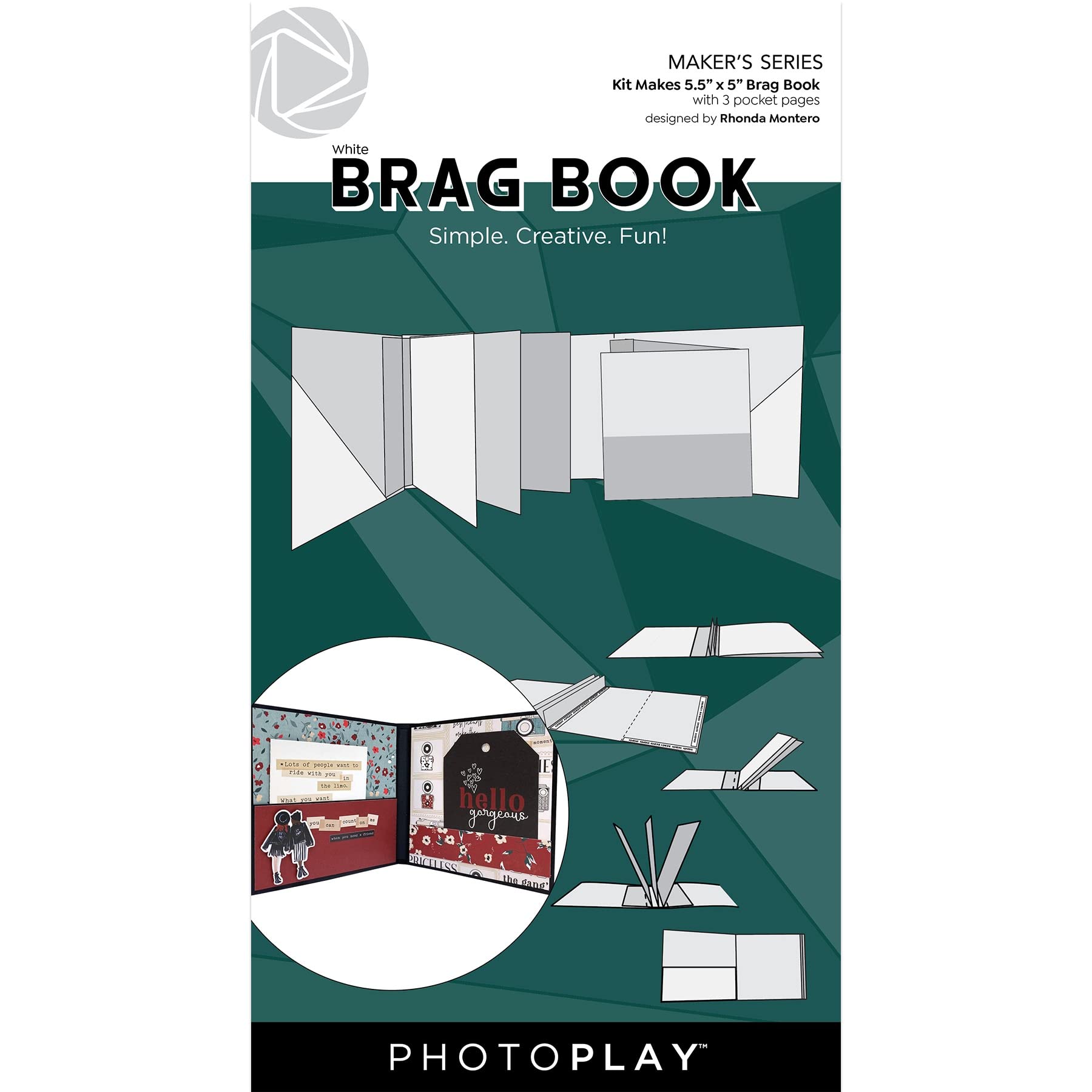 PHOTOPLAY White Brag Book 5.5X5, 1 Count (Pack of 1)