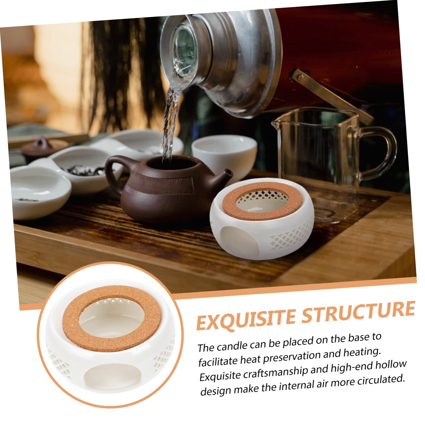 PRETYZOOM Creative Teapot Warmer Elegant Heating Base for Household Use as Teapot Stand and Candle Holder Keeps Beverages Warm Simple and Practical Design