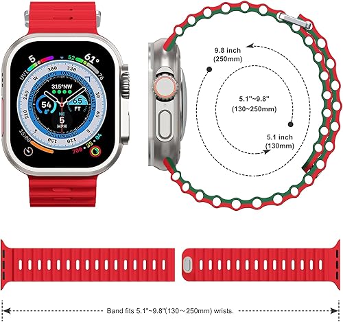 Miniatura 38 de Compatible with Apple Watch Ocean Bands 38mm 40mm 41mm 42mm 44mm 45mm 46mm 49mm Soft Silicone Wristbands Replacement Strap for iWatch Ultra 2 Ultra