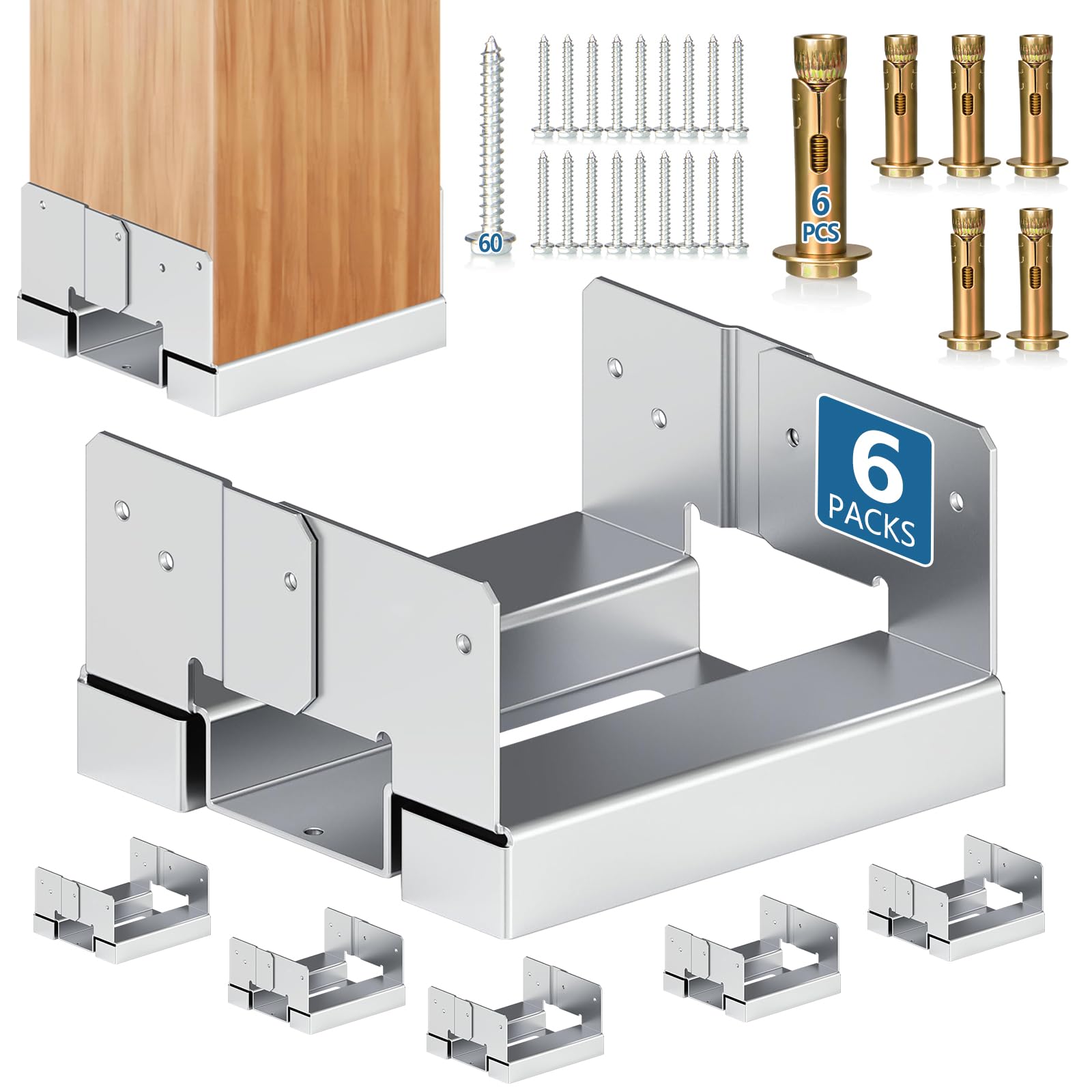 BaoNeedy 6-Pack Post Base