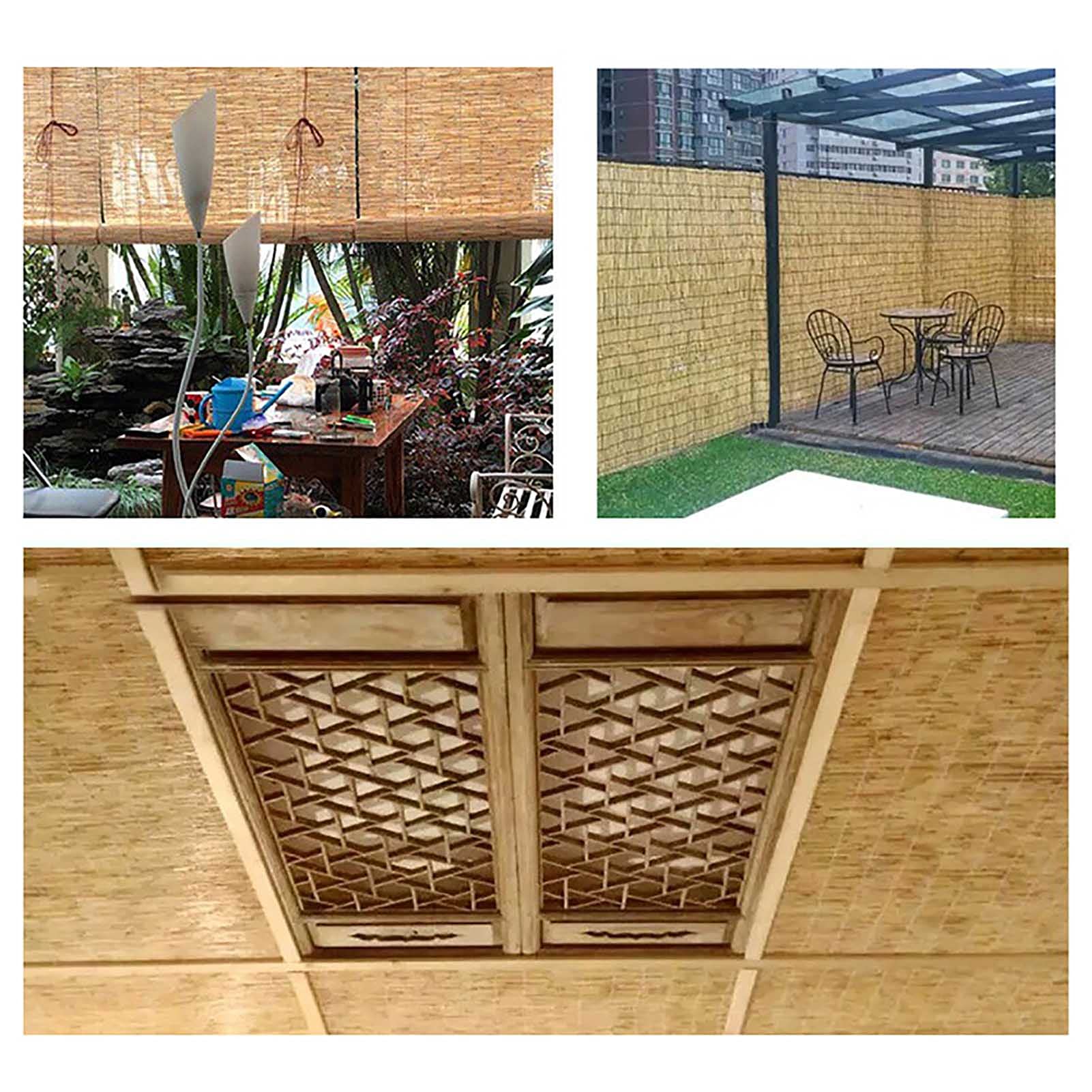 Valla De Caña Natural, Rollo De Valla De Bambú, Cañizo Y Brezo, Mimbre Ocultacion, Parabrisas De Jardín, Pantalla De Privacidad De Balcón, Sombrilla, Ecológico, para Patio, Exterior