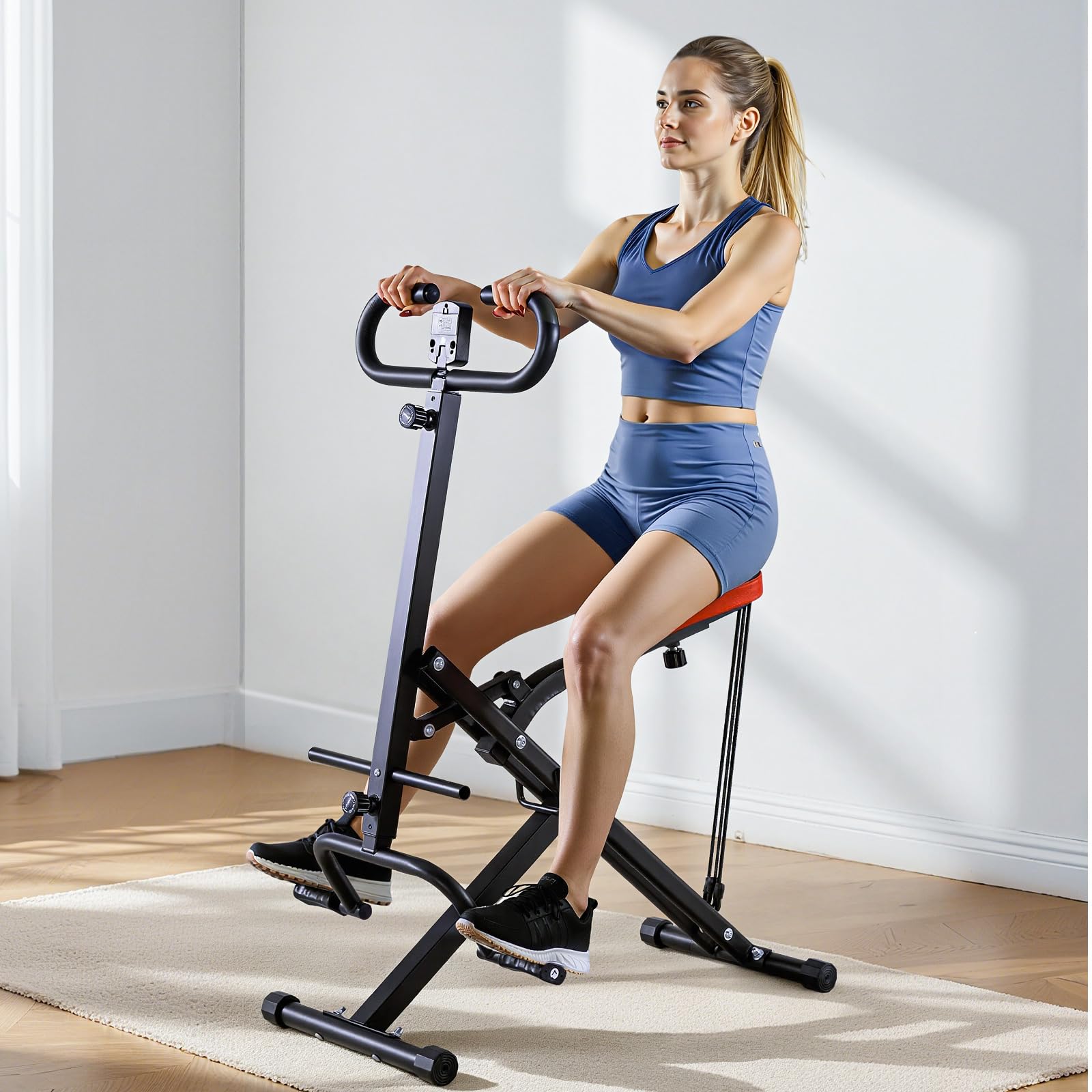 VEVOR Macchina per Squat Profondi, Attrezzo Pieghevole per Esercizi, Allenatore per Glutei con Resistenza Regolabile a 5 Livelli, Attrezzatura per Allenamento a Casa per Glutei e Gambe, Nero