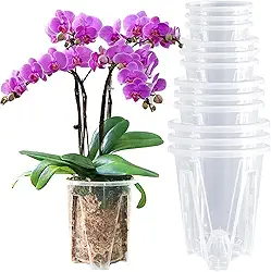 Potes de orquídea pacote com 12 – 3 de cada um de 9,9, 12,9, 5,5 e 6,3 polegadas, vasos de orquídea transparentes com furos para replantação, vaso de orquídea de plástico para ambientes internos e externos