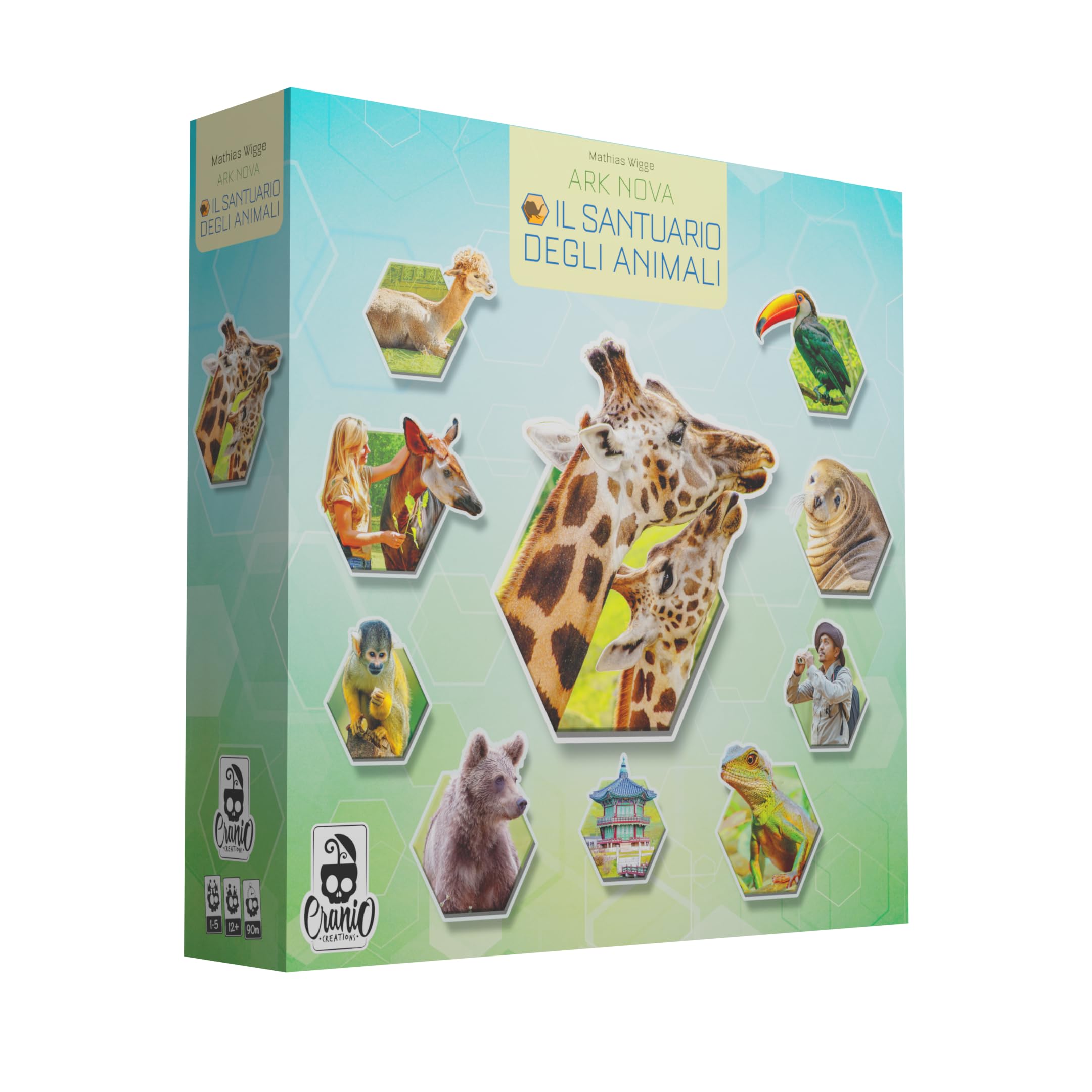 Cranio Creations Ark Nova - The Sanctuary of Animals - A Zoo Within Table Reach - 1-5 Players, 90 Min - Light Game - Age 12+, Italian Edition