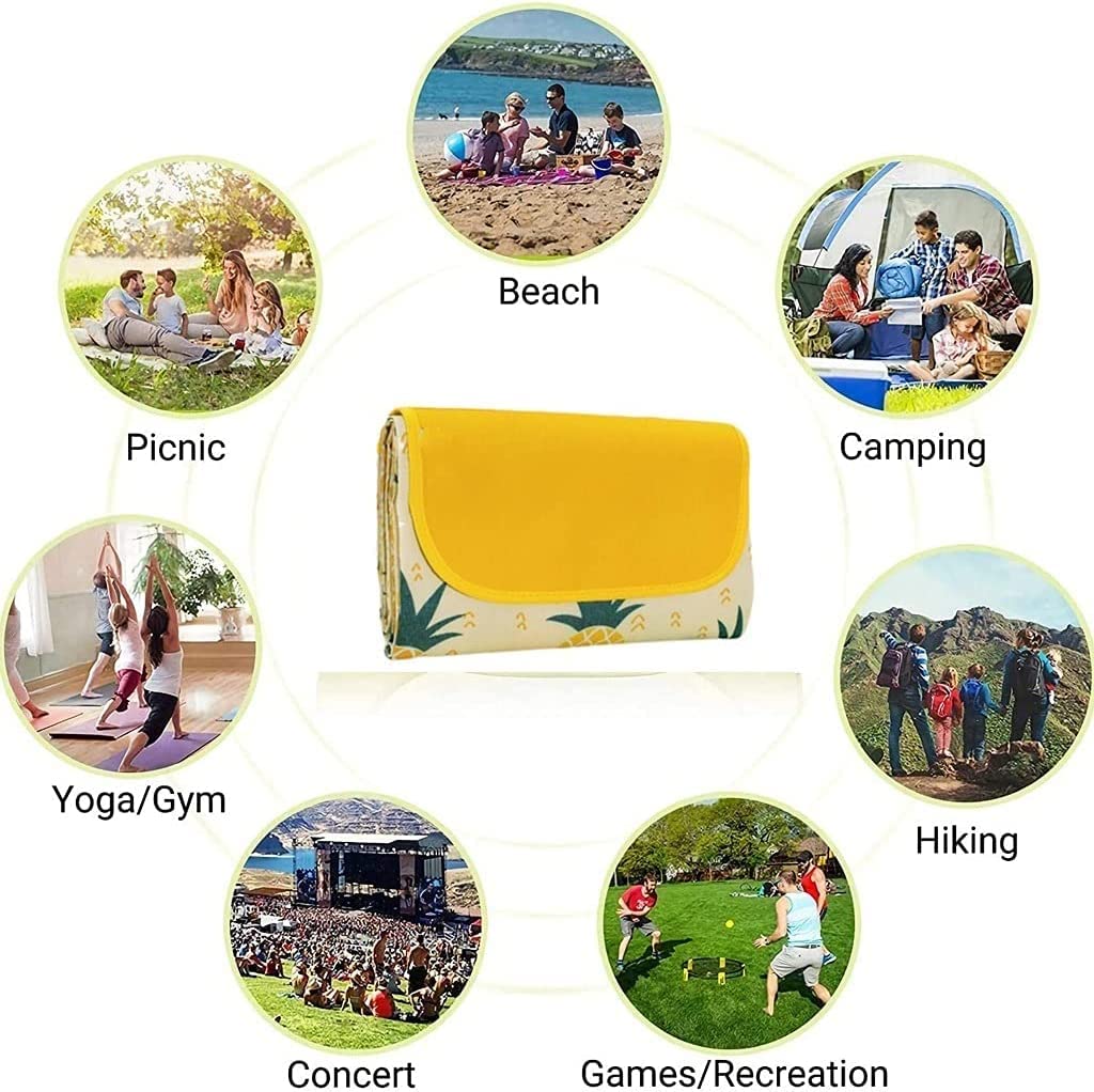 Nappe Pique Nique Couverture De Plage Lavable en Machine Pique-Nique Multifonctionnelle Tapis Durable Adapté Au Camping Extérieur Tapis(C,195 * 200CM)
