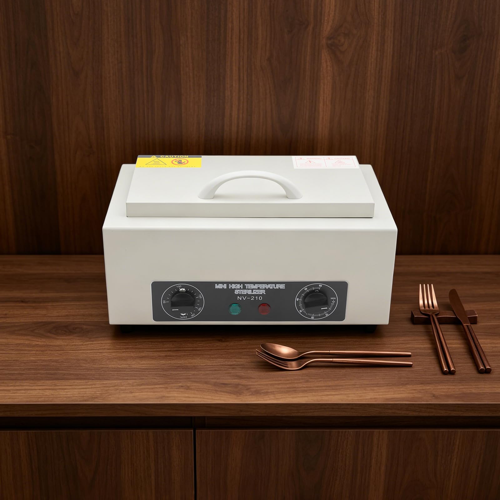 Stérilisateur à haute température, 300 W, 2 l, stérilisateur à air chaud, réglage de la température de 220 °C, stérilisateur à chaleur sèche avec minuterie de 0 à 60 minutes pour une utilisation à la