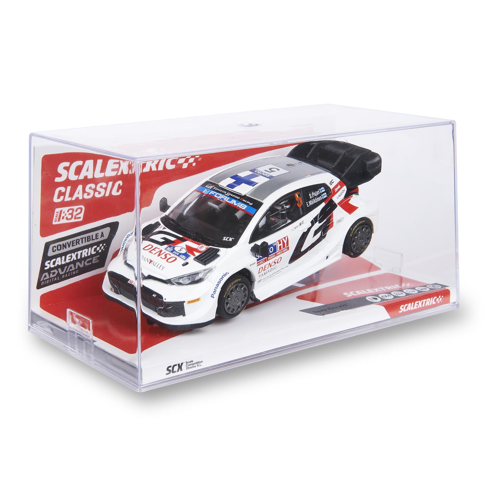SCALEXTRIC - Veicolo da corsa Advance - Slot Car - Scala 1:32 (Toyota Yaris WRC - S. Pajari - Finland '24)