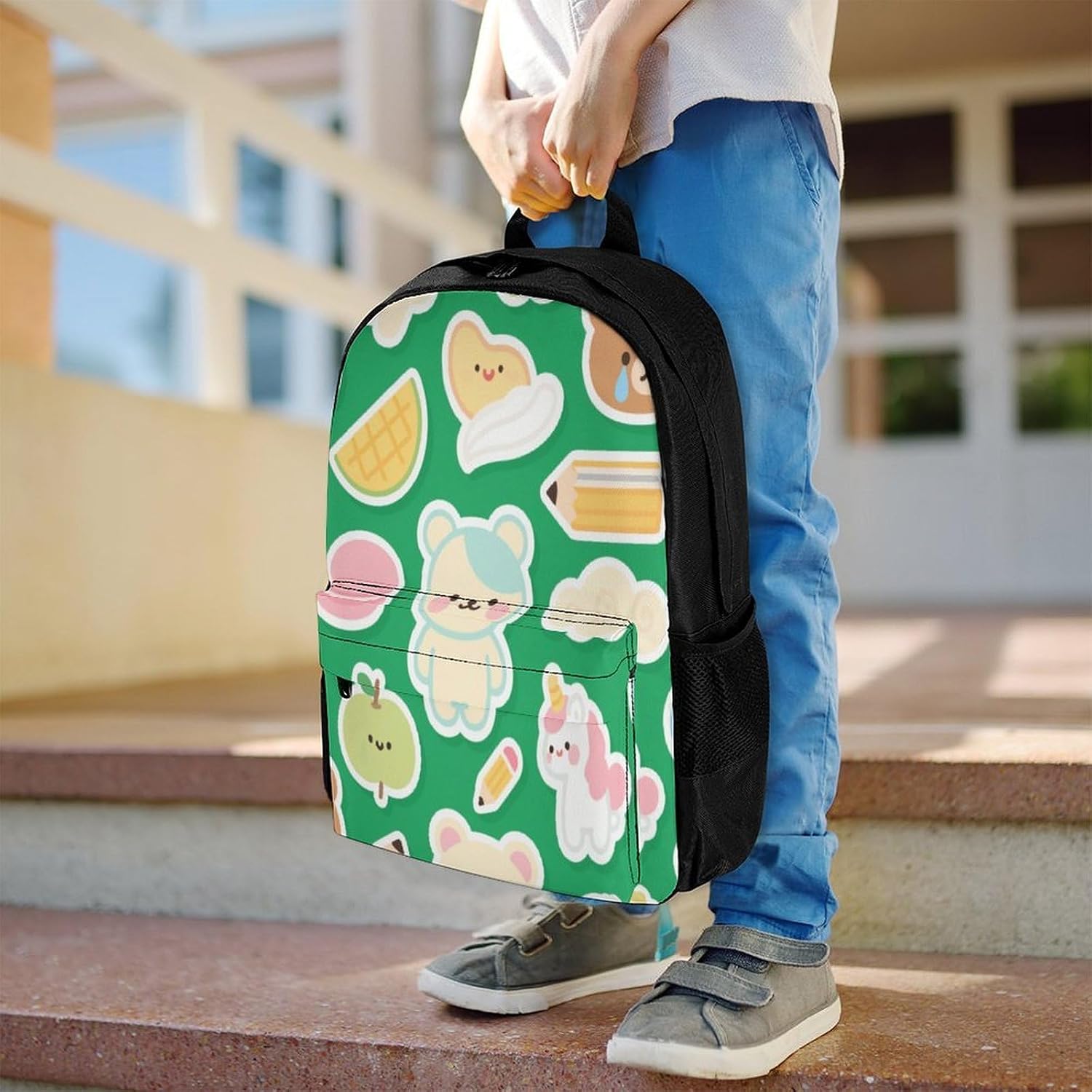 Green Fruit Bear Backpack Daypack Travel Backpack | Lightweight Casual Laptop Backpack for Women Men Aesthetic Travel Bag for Weekender Business Hiking Outdoor