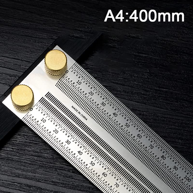 Hochpräzises T-Typ-Winkellineal Holzbearbeitungs-Aluminiumlegierungs-Anreißer, der Zimmermanns-Markierlehre-Tischler-Werkzeuge misst(400mm)
