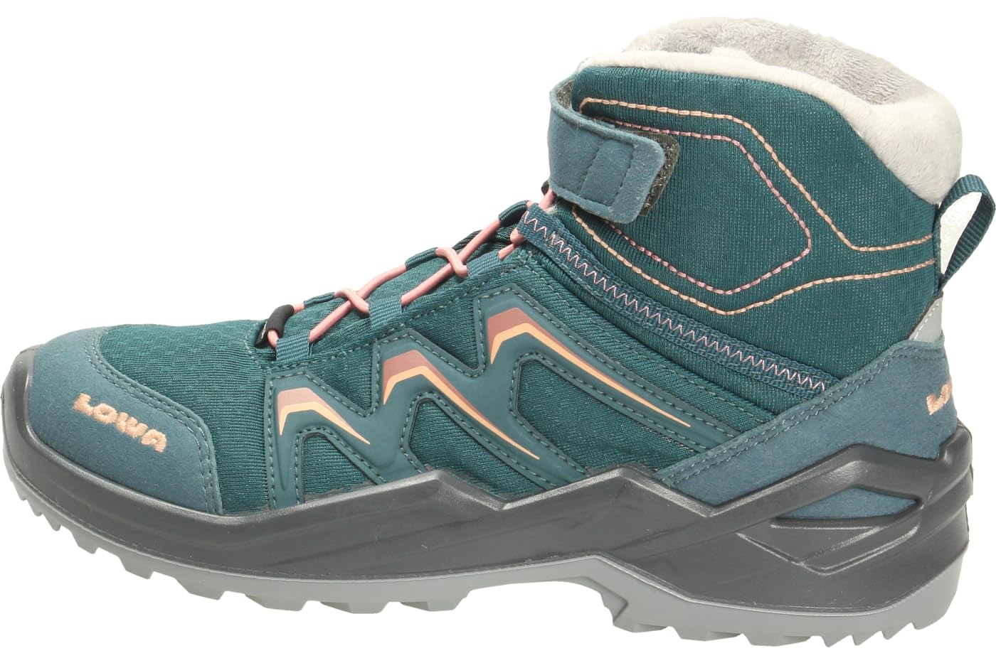 LOWA Dziecięce buty Maddox Warm GTX Mid, petrol Rose, 38 EU