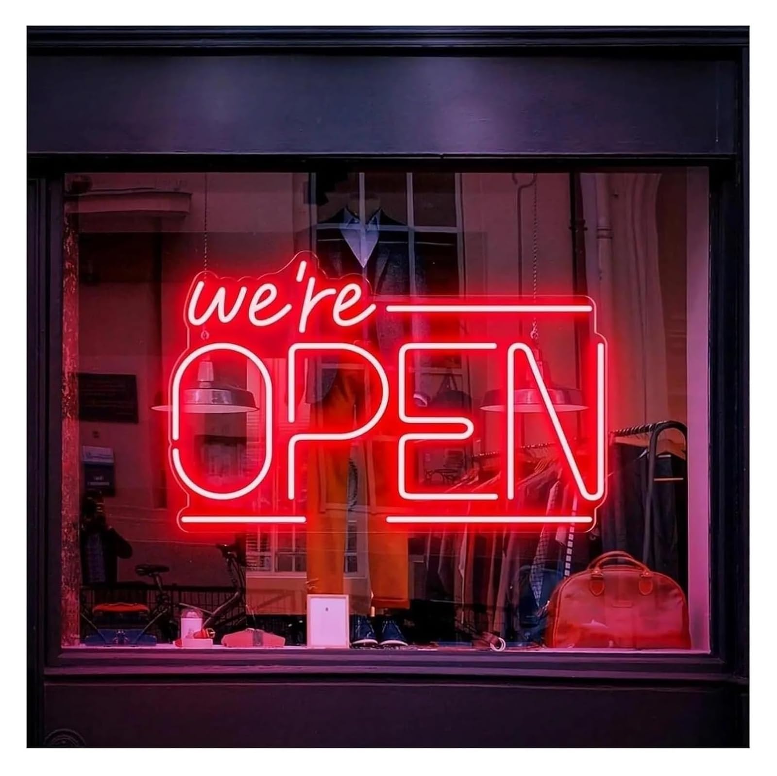 Wexxaii neon Light Sign Neon Light Decoration Hanging Art for neon Signs We're Open(Red)