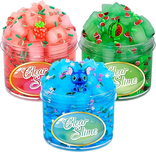 Paquete de 3 cubos de gelatina transparente, juego de 3 piezas de limo transparente para niños, regalos de fiesta, juguetes para aliviar el estrés,