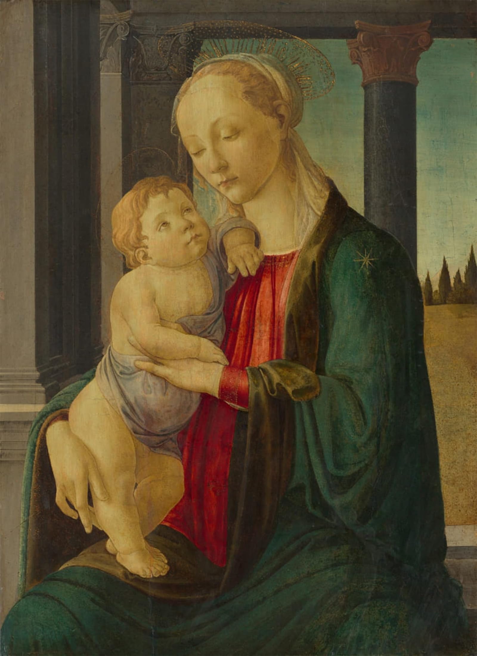 ARTXLXXBN Famous Painting Art Wall Decor Abstract Art Picture Lady and Child with Angels by Sandro Botticelli Animal Pictures for Home Decor 60x90cm