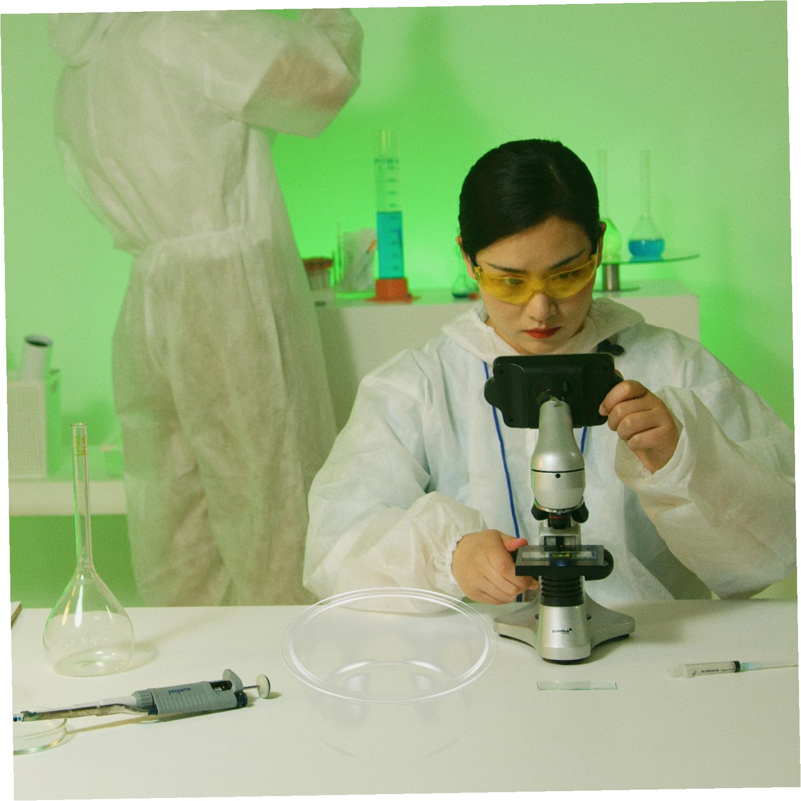 ERINGOGO Runder Glasbehälter Leicht zu Reinigen Multifunktional und Labortank aus Glas für Labor Experimente für Wissenschaftliche Anwendungen im Labor