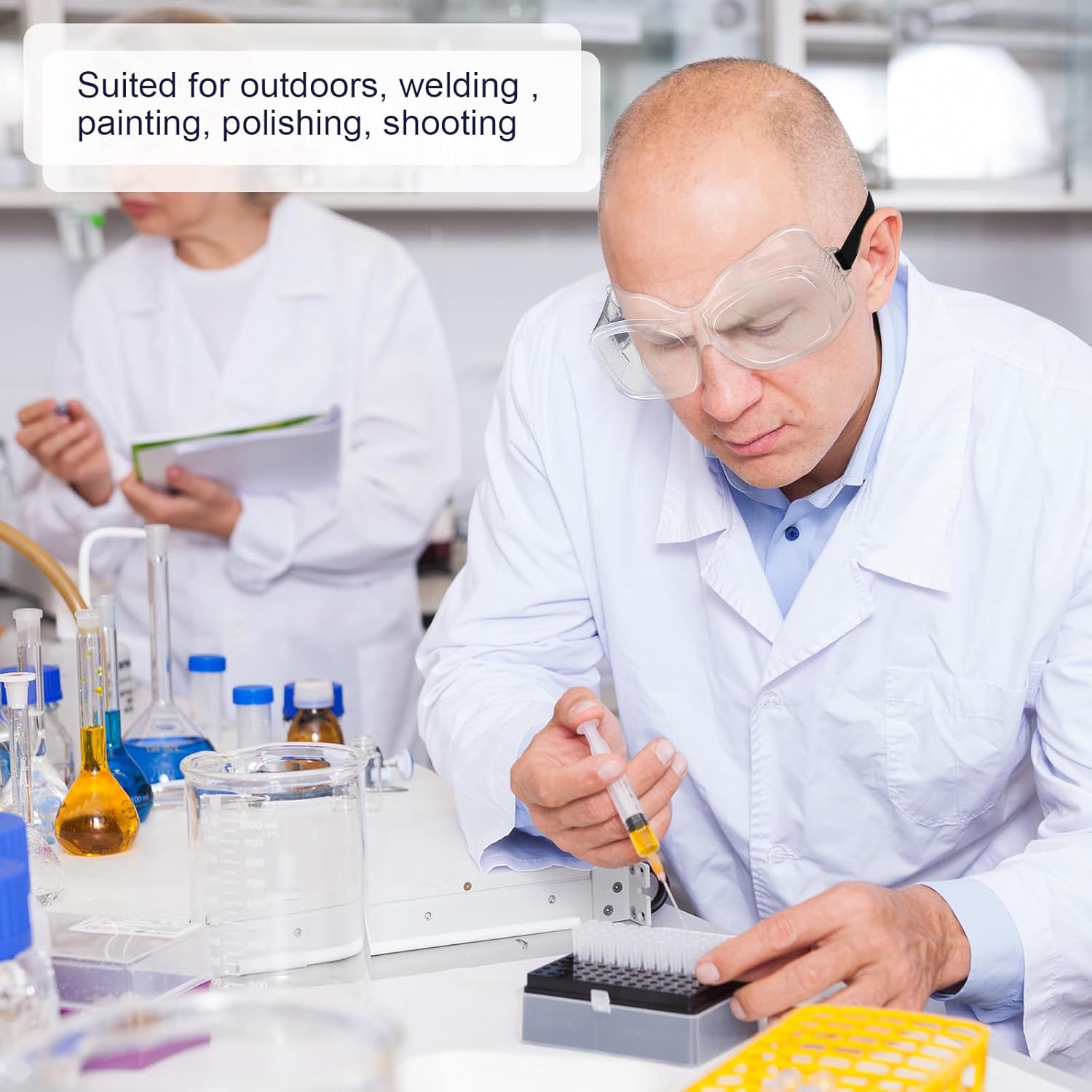 50 Pairs Safety Goggles Anti-fog Protective Safety Glasses Anti Scratch Eye Protection Clear Lens Onion Goggles Anti Dust Glasses Lightweight Eyewear for Science Lab Chemistry Construction