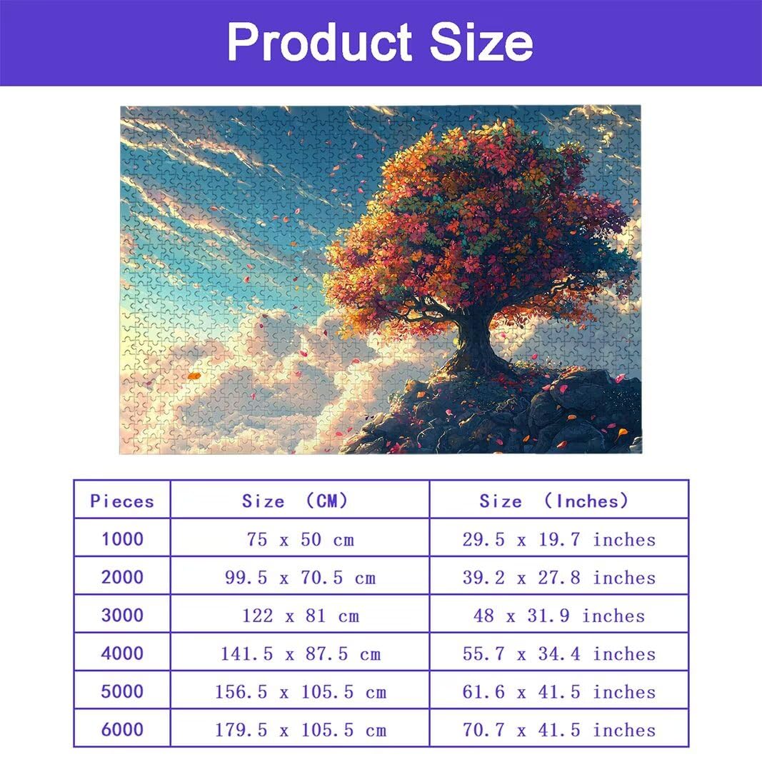 Puzzle 5000 Pezzi Arte per Adulti e Ragazzi, Puzzle Albero della Vita in Legno per Adulti, Puzzles 5000 Pezzi Paesaggi Impegnativo per Tutta la Famiglia, Puzzles con Scatola per Regalo Donna, -7037