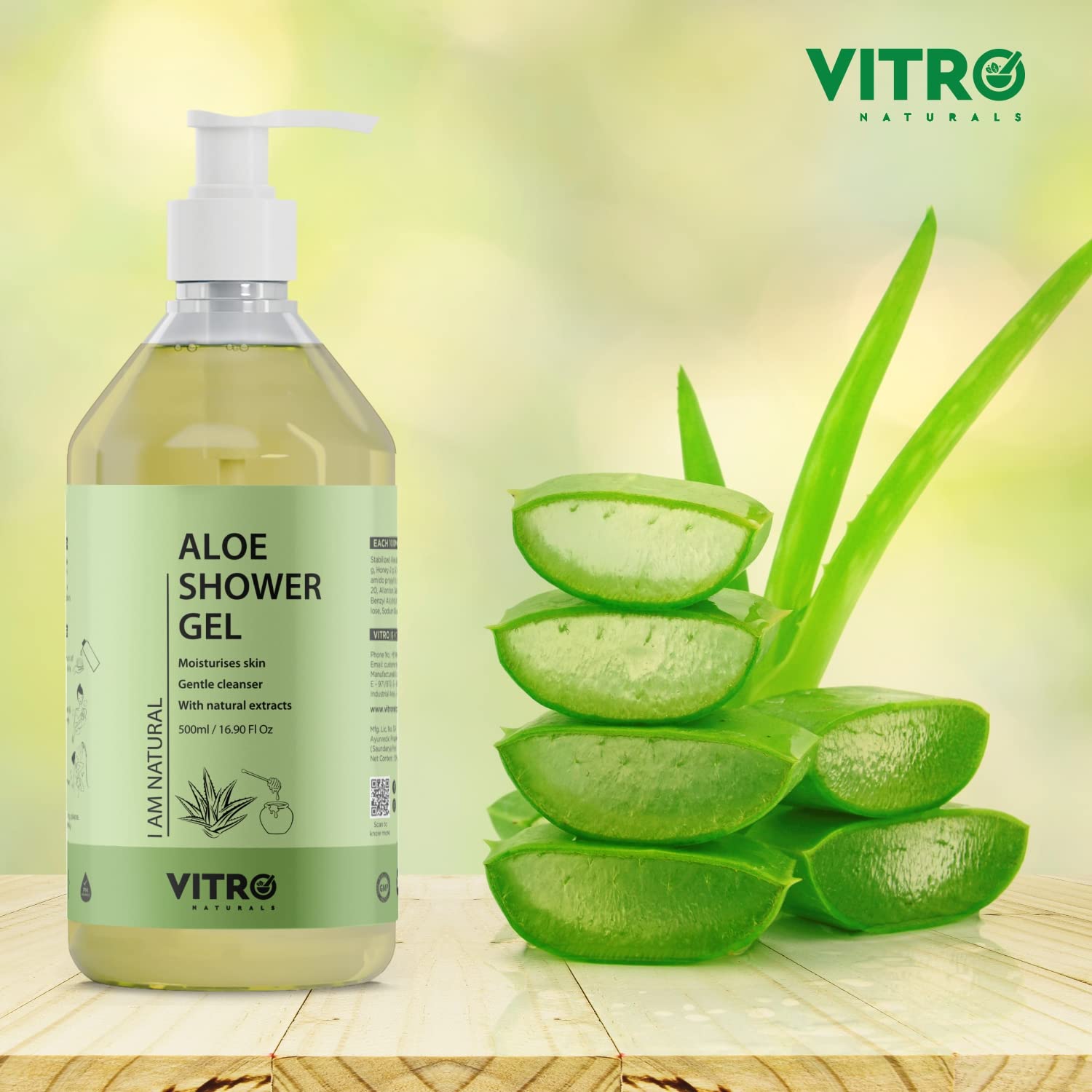 In vitro aloe vera shower gel | Hydrating and nutritious body wash with aloe vera, glycerin and honey. 500ml In vitro aloe vera shower gel | Hydrating and nutritious body wash with aloe vera, glycerin and honey. 500ml