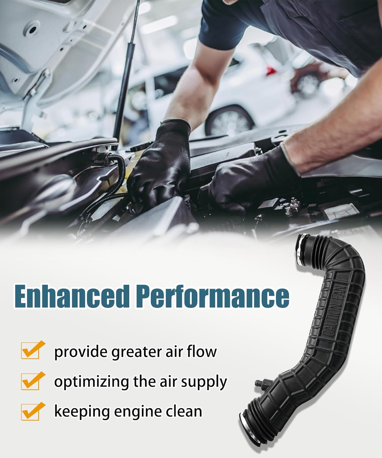 F47Z-9B659-A Air Intake Hose Tube with Clamps Fits For Ford Ranger 1992-1994 Explorer 1992-1994 V6 4.0L Air Intake Tube Replace F47Z9B659A F47Z 9B659 A