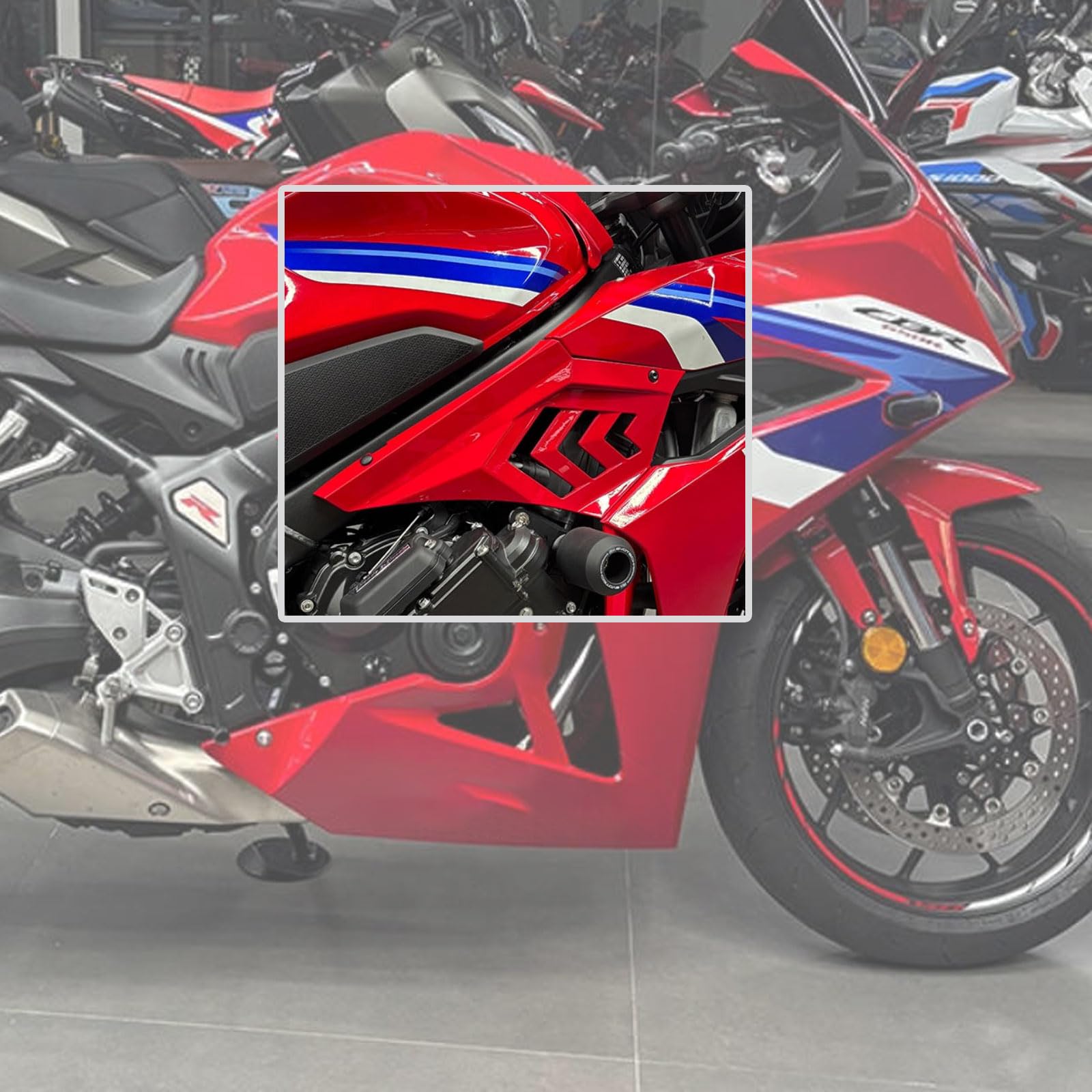 CBR650R Motorrad-Seitenflügelverkleidung Seitenverkleidung Spoilerverkleidung dekorative Abdeckungen kompatibel mit Honda CBR650R CBR 650R CBR 650 R Zubehör 2024 2025 (Rot)
