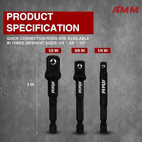 Miniatura 2 de Juego de adaptadores de enchufe de grado de impacto (3 piezas (14,38,12 pulgadas)
