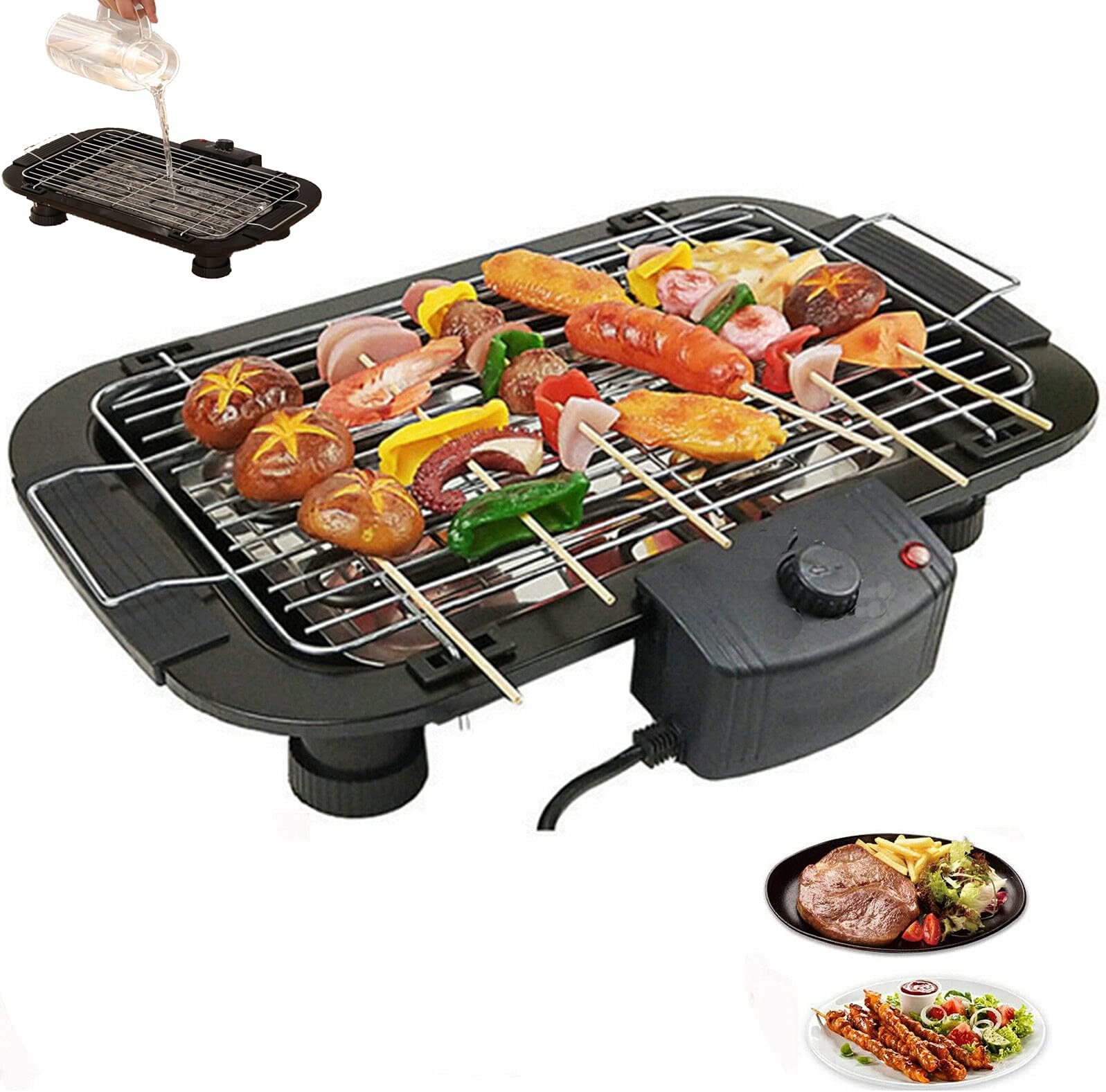 Electric Smokeless Grill, 1500W Electric Indoor BBQ Barbecue Grill
