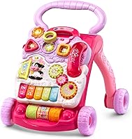 VTech Sit-to-Stand Learning Walker Pink - Baby Toddler Activity Center with Removable Panel, Lights, Sounds & Music
