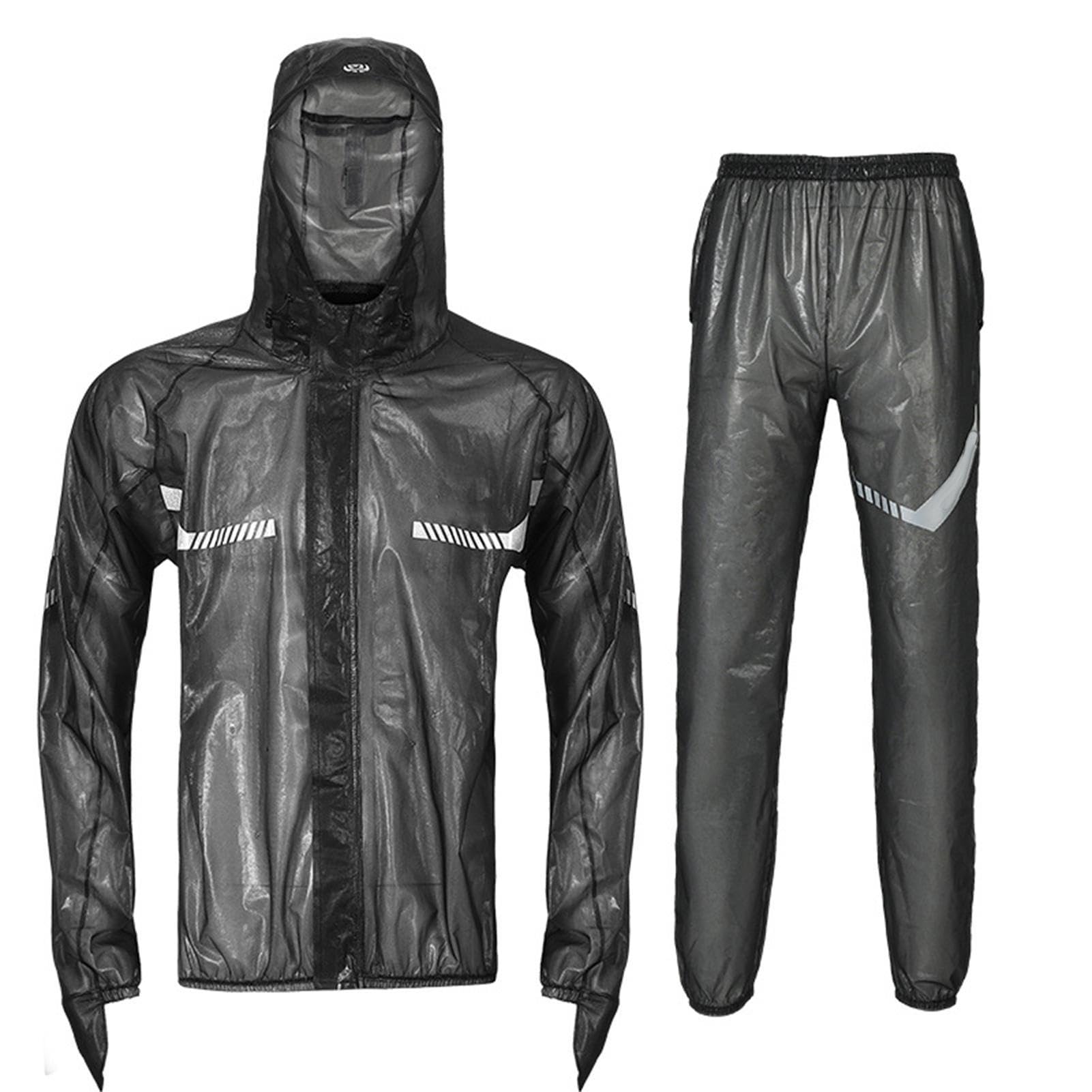 Stalf Chubasquero Ciclismo, traje impermeable al aire libre impermeable impermeable Packbar Windproof chaqueta reflectante lluvia traje moto hombres señoras pesca senderismo | impermeable Packbar Windproof chaqueta reflectante lluvia traje moto hombres se