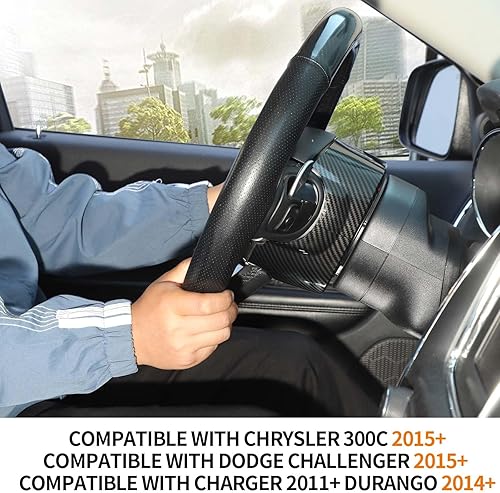 Miniatura 5 de RT-TCZ Para Challenger Volante Dash Trim para Chrysler 300C 2015+ para Dodge Challenger 2015+ Cargador 2011+ Durango 2014+ Fibra de Carbono