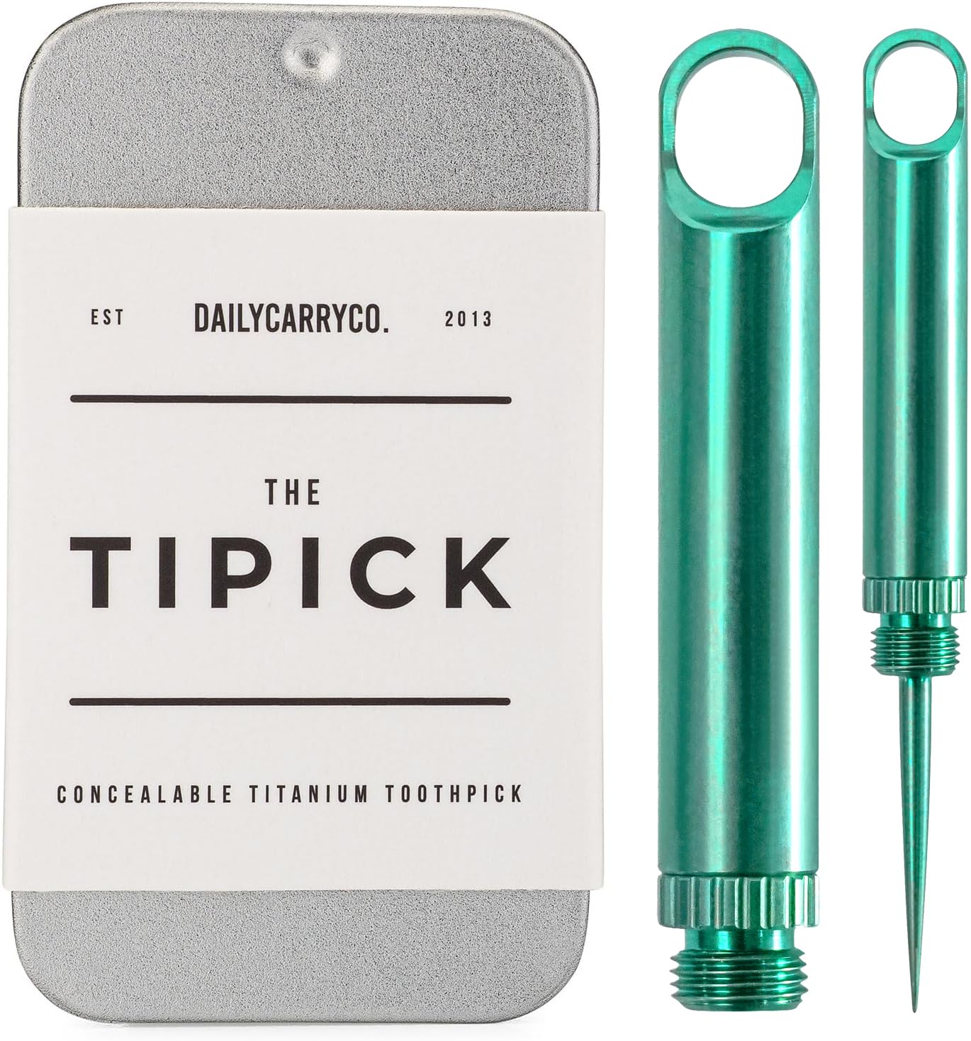 DAILYCARRYCO. TiPick Titanium Toothpick Metal Toothpick Keychain Holder