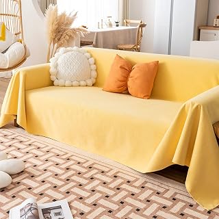 Manta impermeable para mascotas, funda protectora de sofá de 5 capas, color amarillo, 180 cm x 420 cm