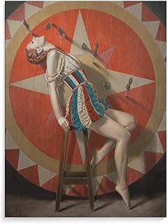 Vintage Poster Circus Woman Poster Canvas Painting Printed Living Room B...