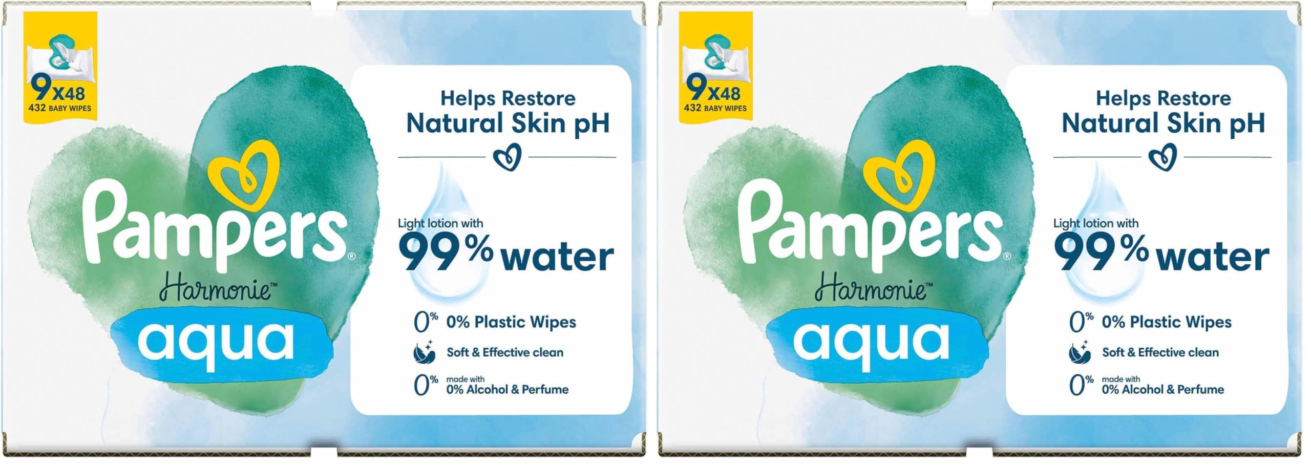 Pampers Prima Islak Havlu Mendil Aqua Pure 432 Yaprak 9'lu Fırsat Paketi (2 paketi)