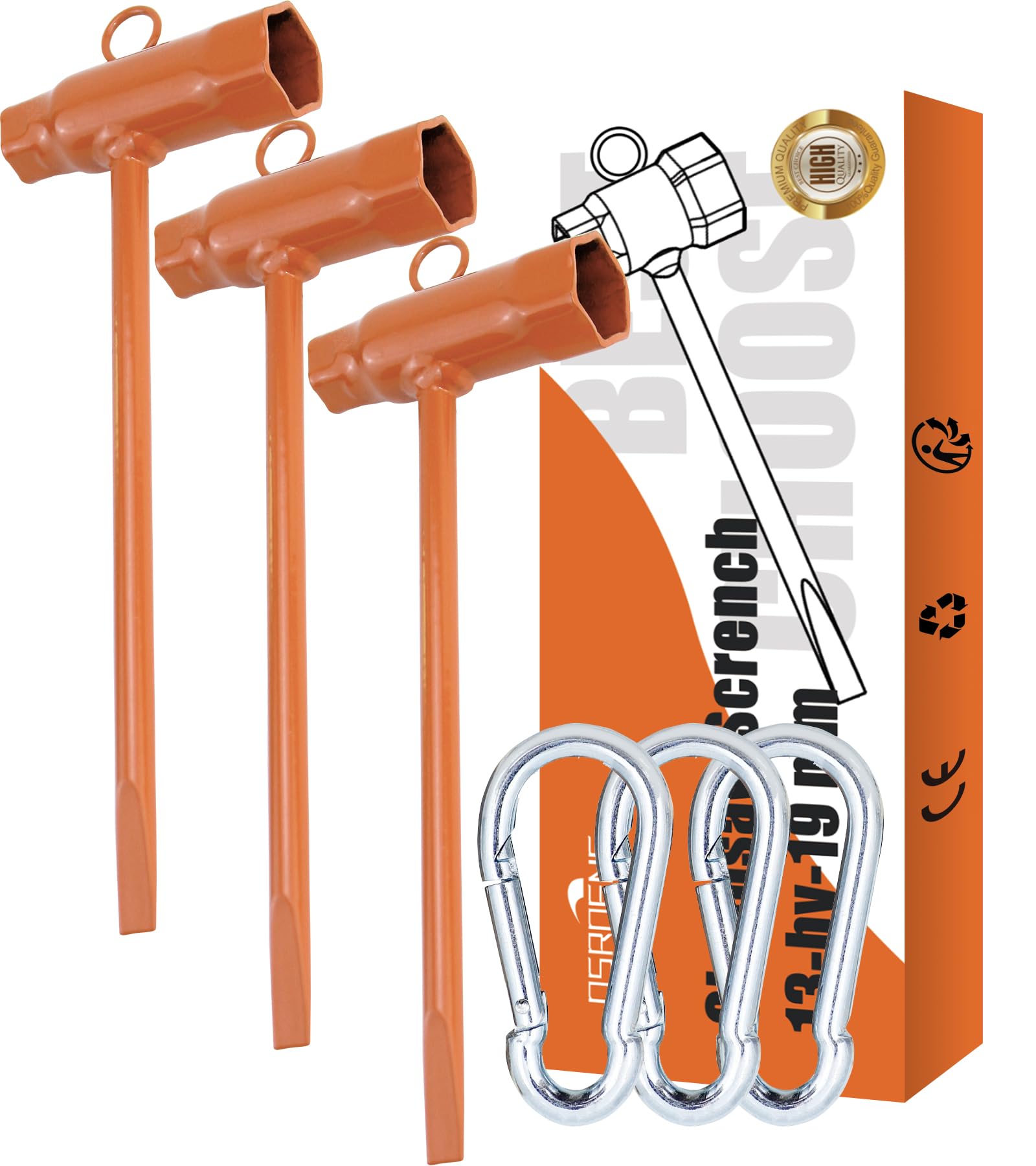 3 Pack Chainsaw Wrench Scrench Tool - 13mm X 19mm Combo Screwdriver & Wrench For Chain Tension & Nuts