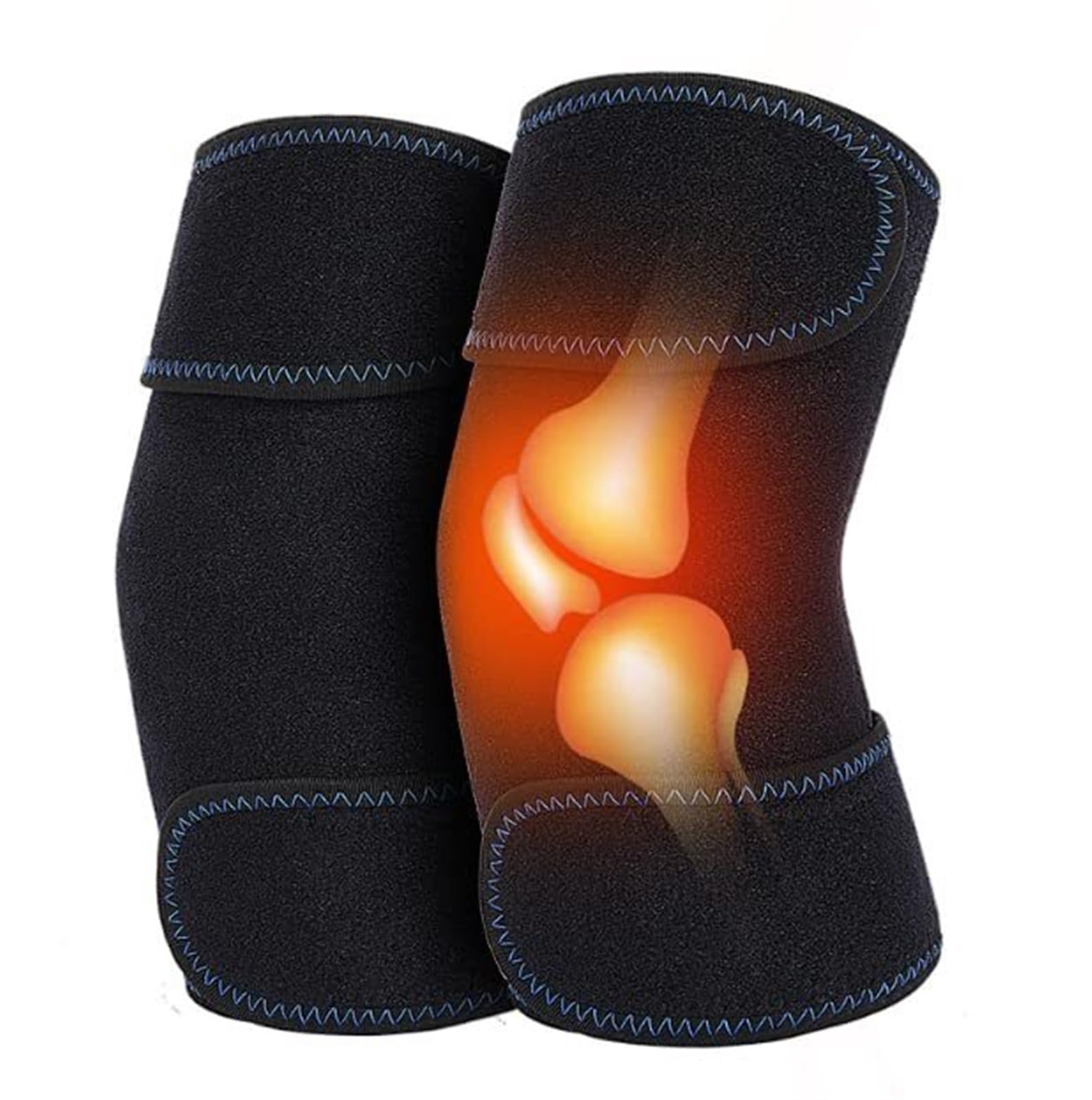 Ginocchiera Sportiva Antiscivolo Le Bretelle Di Supporto For Il Ginocchio For Uomini E Donne Tengono Al Caldo Durante Ciclismo, Lo Sci La Corsa Maniche Traspiranti(Blac-Single-sided)