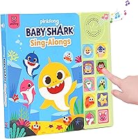 Official Pinkfong Baby Shark Sing-Alongs 10-Button Sound Book - Interactive Toddler Songs, Educational Toy for 1-3 Year Olds