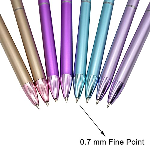 Miniatura 4 de Maydahui 24 bolígrafos de diamantes de tinta negra, retráctiles, con diseño de metal brillante para niñas, mujeres, fiestas, día de San Valentín