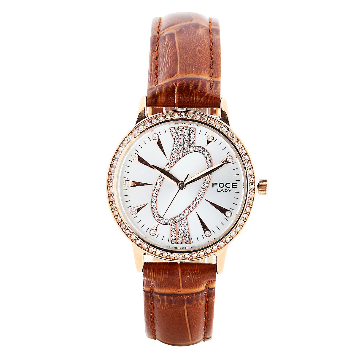 FOCE Analog White Dial Leather Strap Watch for Women-[FA19RGL-WHITE] (B078Q4LMVQ) Amazon Price History, Amazon Price Tracker