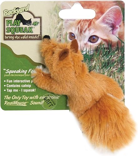 Vista 2 de Juguete para gato OurPets Play-N-Squeak, Ardilla, S, Ardilla