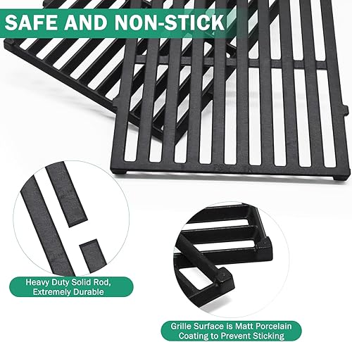 Miniatura 5 de Criditpid 7637 Rejillas de cocción de hierro fundido para Weber Spirit I y II 200 Series, Spirit E210, S210, E220, S220 con control frontal