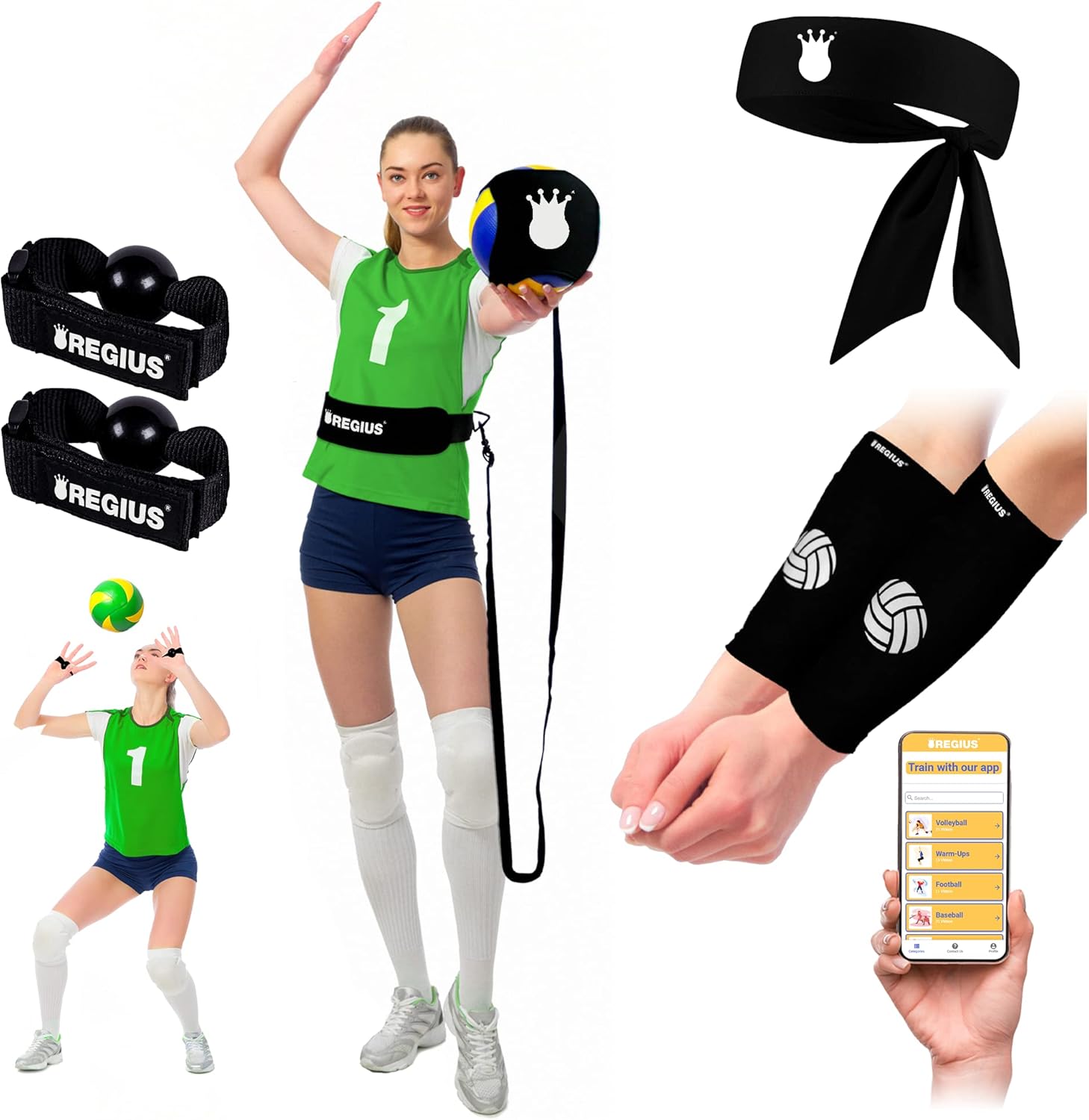 Regius Volleyball Rebounder + Passing Sleeves Bundle