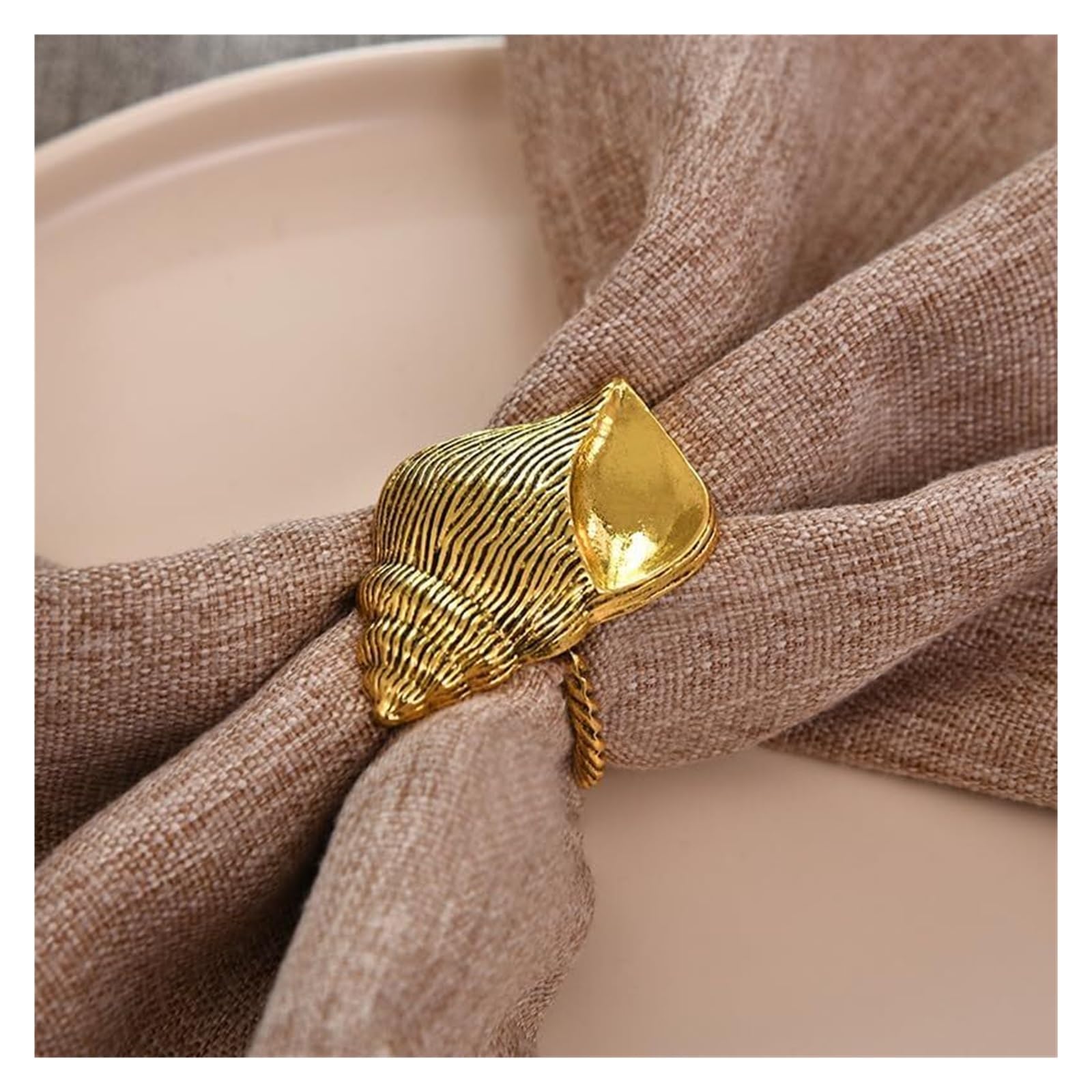 Hebilla de Metal servilletero servilletero Anillo, 12 Piezas de Hebillas de Mantel de Mesa de Boda con Forma de Caracol Dorado, Anillos de Toalla de Papel for decoración de Hotel